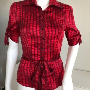 Bebe red silk blouse XS red